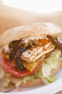 Studio shot of vegetarian sandwich