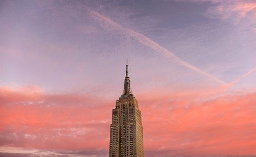 Empire State Building with sunset sky. New York City, New York.