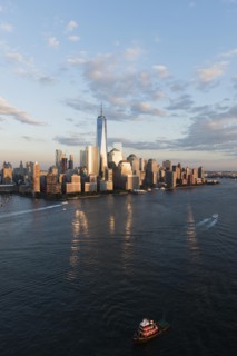 Manhattan skyline at sunset