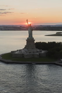 Aerial view of Statue of Liberty