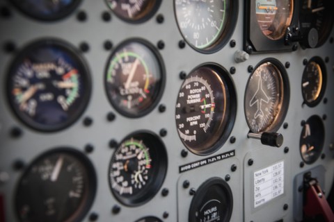 Cockpit in helicopter