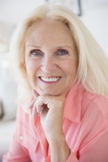 Portrait of blond senior woman