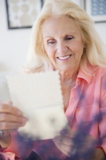 Senior woman reading letter