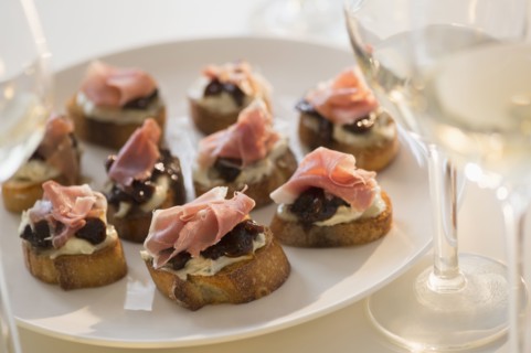 Studio Shot of canapes on plate