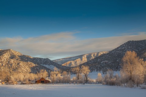 New Castle, Scenic view of winter landscape