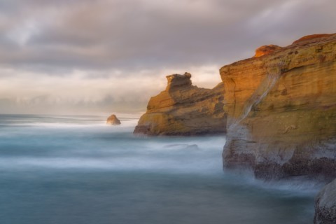 Scenic view of cliffs along coastline