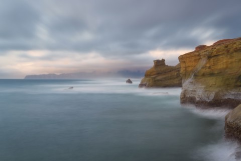 Scenic view of cliffs along coastline