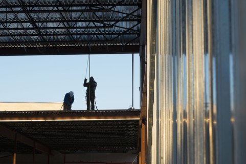 Men working at construction site