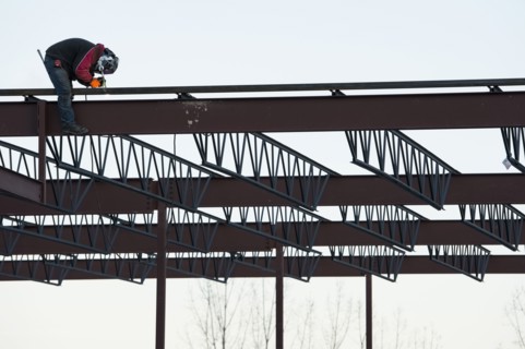 Man welding steel bar
