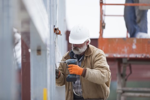 Man working at construction site