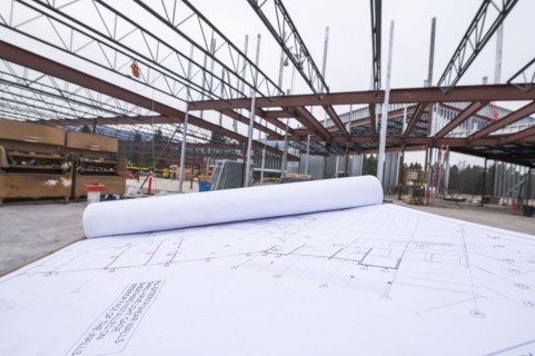 Architectual plans on table