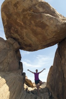 Portrait of woman visiting Balanced Rock