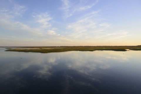 Sky reflecting in still bay