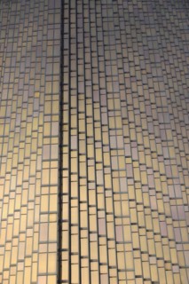 Full frame of skyscraper glass facade