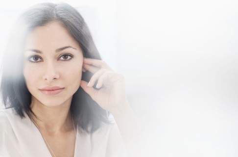 Portrait of brunette woman.