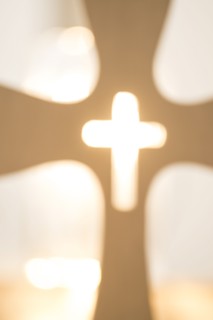 View of backlit cross.