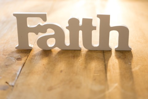View of single word 'faith'.