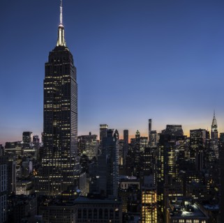 Cityscape at dusk. USA, New York, New York City.