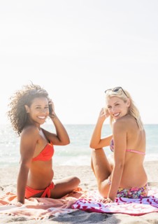 Female friends on beach