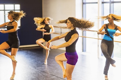 Dancers practicing in dance studio