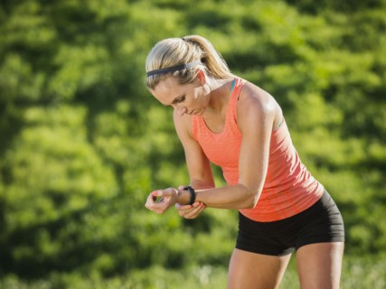 Woman looking at watch