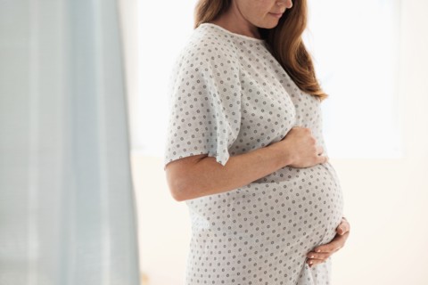 Pregnant woman at hospital.