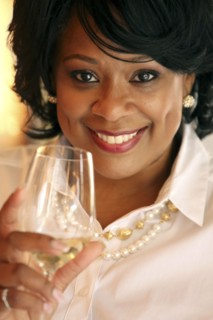 Portrait of woman with wineglass