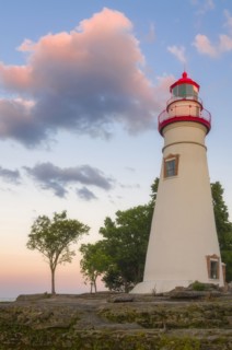Low angle view of Marble Head Lighthouse