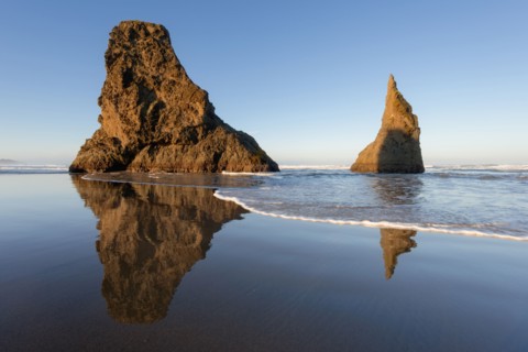 Rock formations on beach
