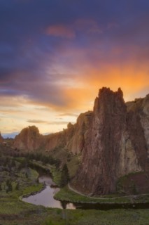 View of rock formation at sunset