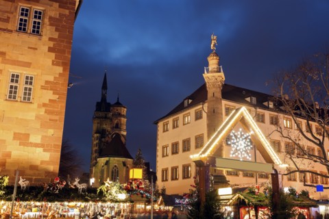 Christmas market at night