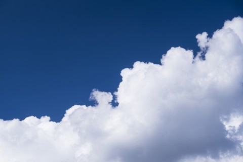 View of puffy cloud formations.