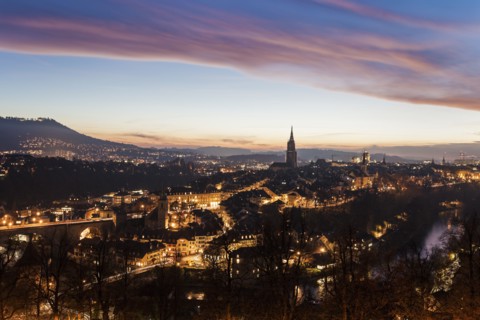 Old town at sunset
