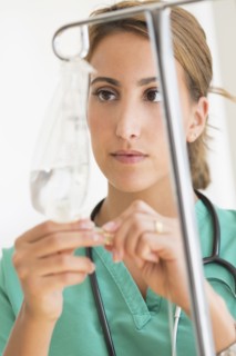 Young female doctor in hospital .
