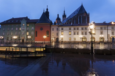 Little Market Square illuminated at night