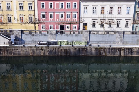 Ljubljanica River and riverfront houses