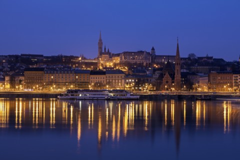 Buda skyline with Matthias Church and Fisherman's Bastion