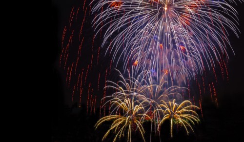 Independence Day celebration with fireworks.