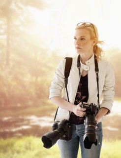 Portrait of female photographer.