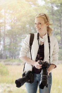 Portrait of female photographer.