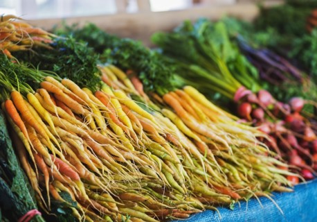 Market stall with organic vegetables
