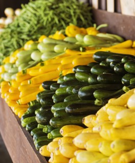 Market stall with organic vegetables