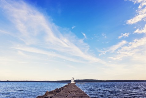 Rockland Breakwater Lighthouse seeing from pier