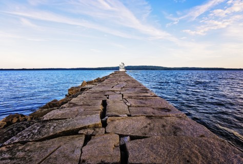 Rockland Breakwater Lighthouse seeing from pier
