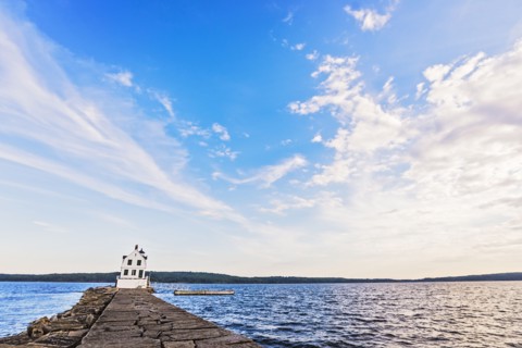 Rockland Breakwater Lighthouse seeing from pier