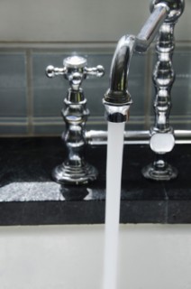 Water running from tap