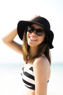 Portrait of woman on beach