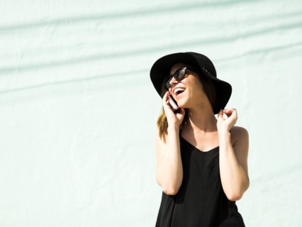 Woman talking on phone