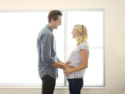 Husband with pregnant wife