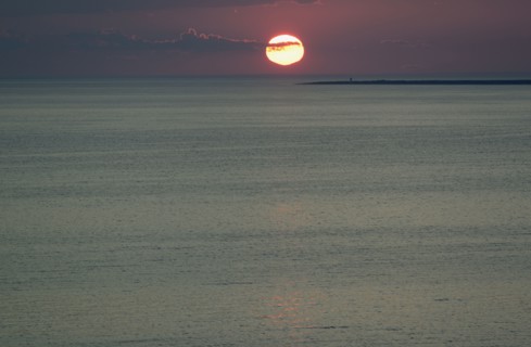 View of sunset sea